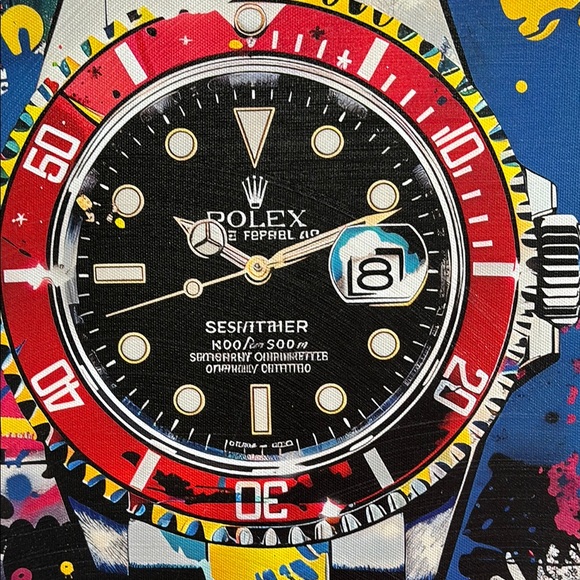 Design District Art Painted Canvas Watch Designer Wall Decor Picture New - Picture 5 of 6